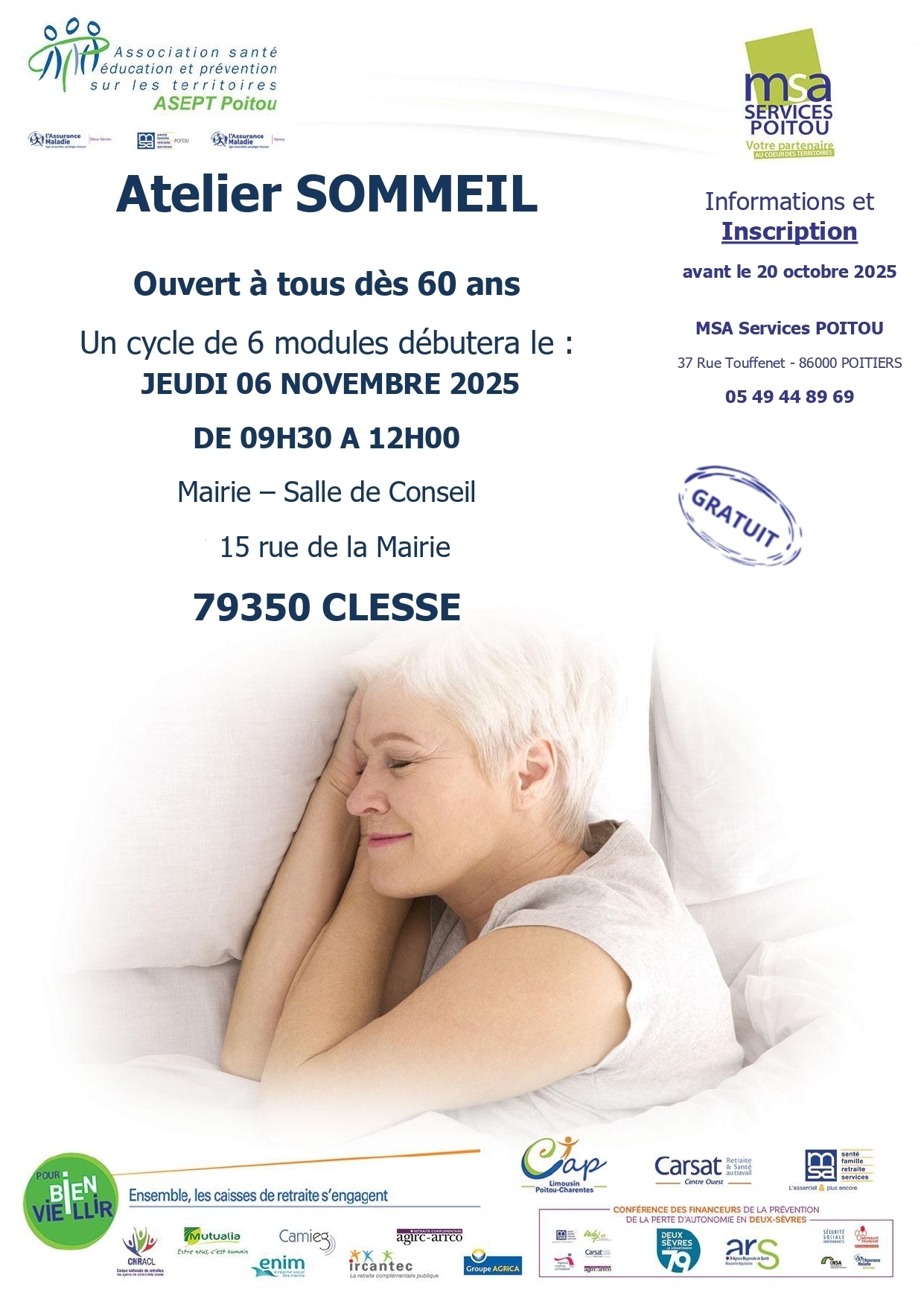 Atelier sommeil - 6 novembre 2025