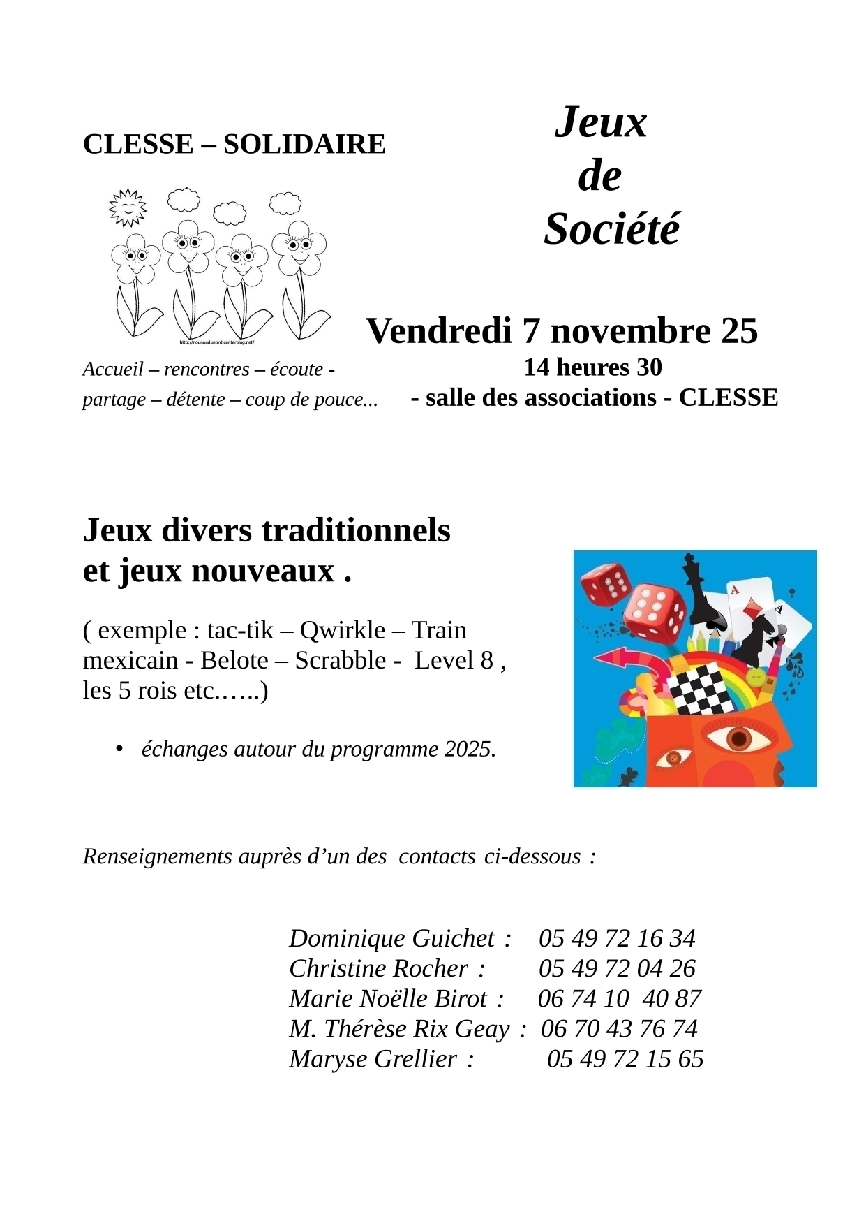 Clessé solidaire - vendredi 7 novembre 2025