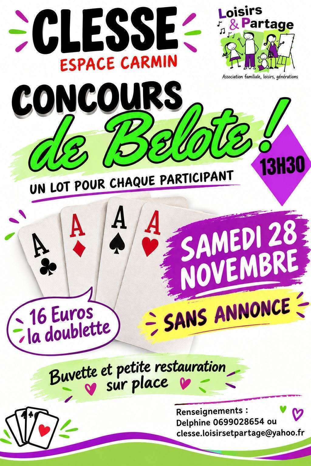 Concours de belote à Clessé