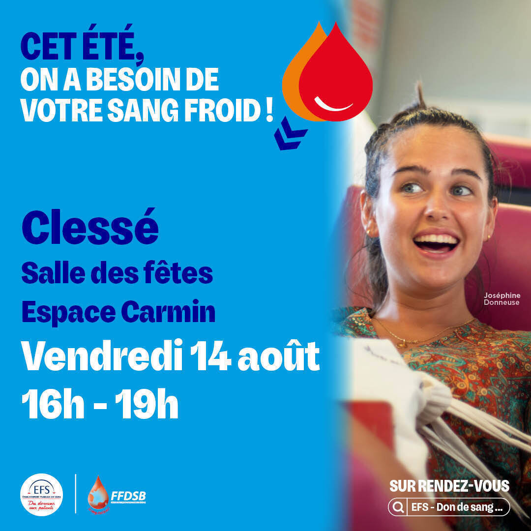 Don du sang 14 août 2026