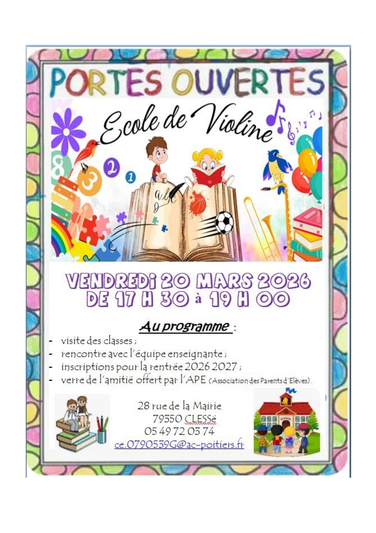 Portes ouvertes école - 2026