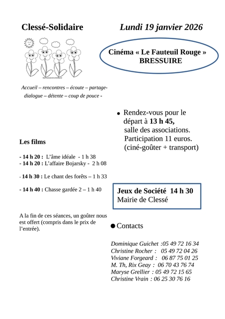 Clessé Solidaire - Lundi 19 janvier 2026