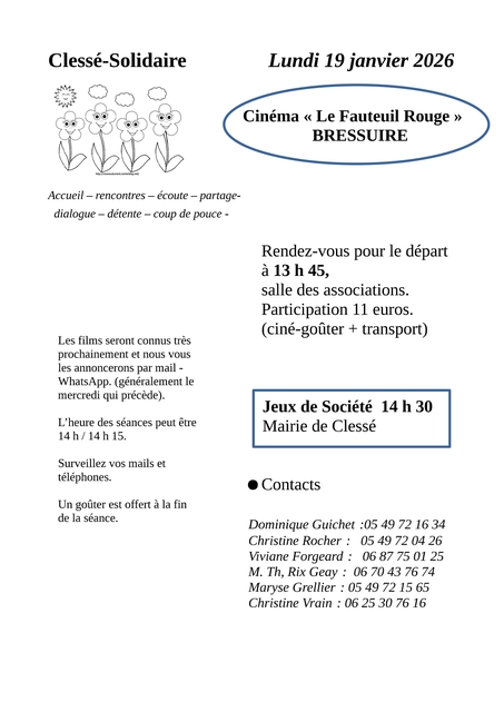 Clessé solidaire - Lundi 19 janvier 2026