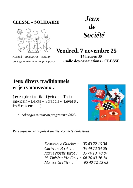 Clessé solidaire - vendredi 7 novembre 2025
