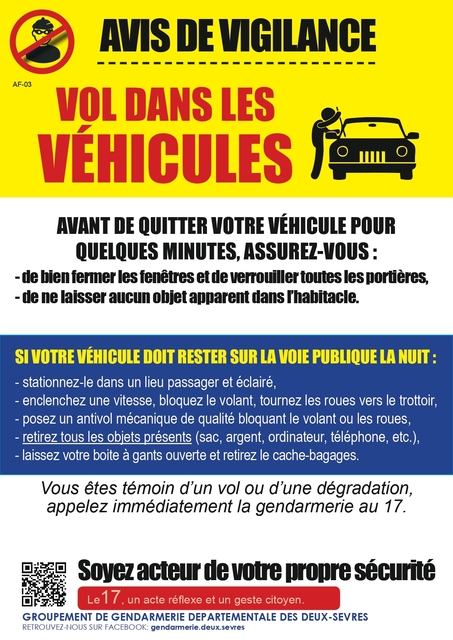 Vol dans les véhicules : vigilance !